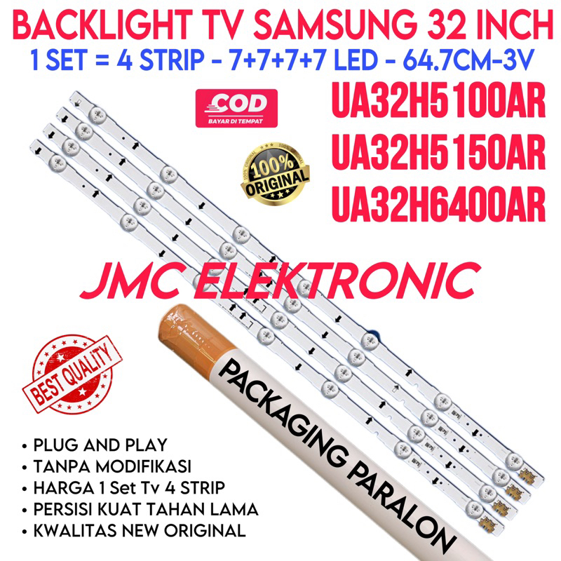 BACKLIGHT TV LED SAMSUNG 32 INC UA32H5100 UA32J5100 UA32H5150 UA32H6400 UA 32H5100 32J5100 32H5150 32H6400 LAMPU BL 32IN 7K