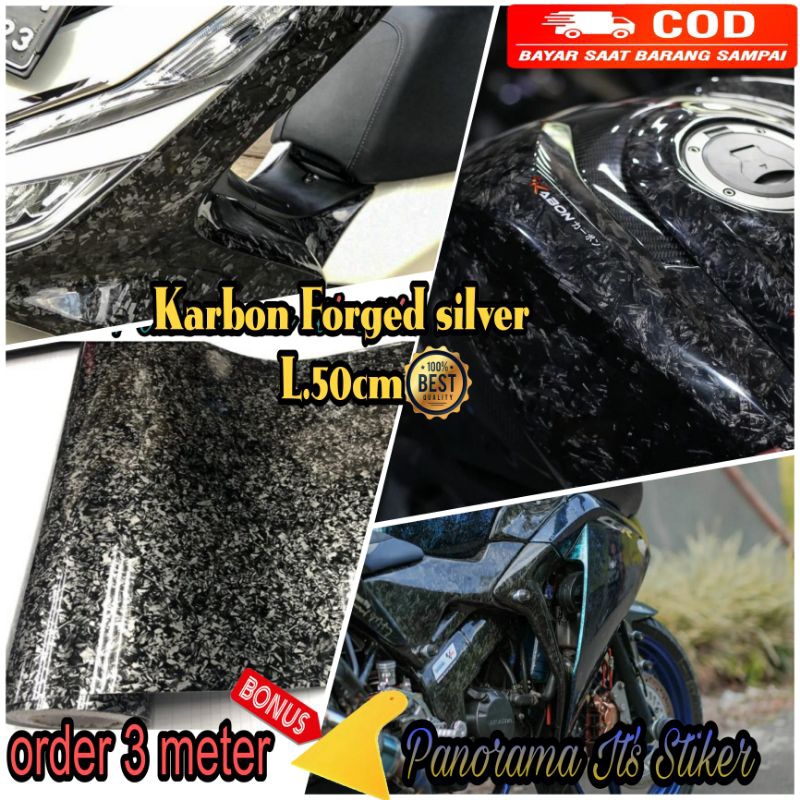 sticker skotlet motor carbon forged/stiker karbon forged/scotlet carbon 3d/sticker karbon 5d