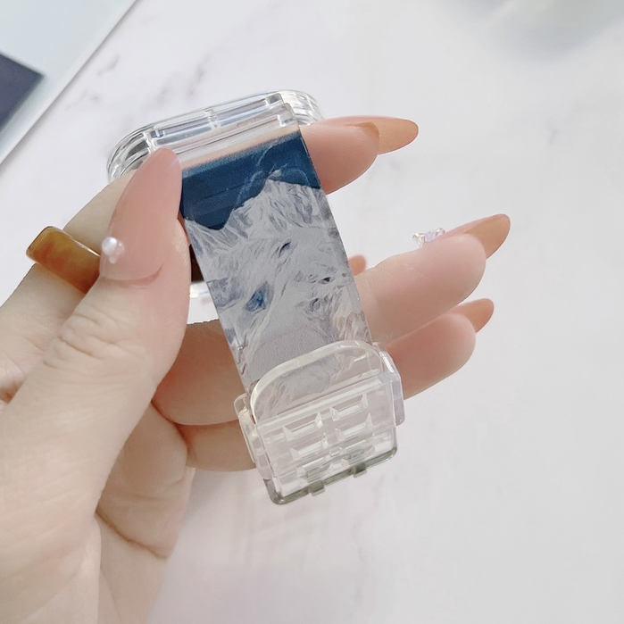 TPU  Transparent Strap for Apple Watch  41mm 45mm 2 in1  iWatch Pola yang Tali Kreatif