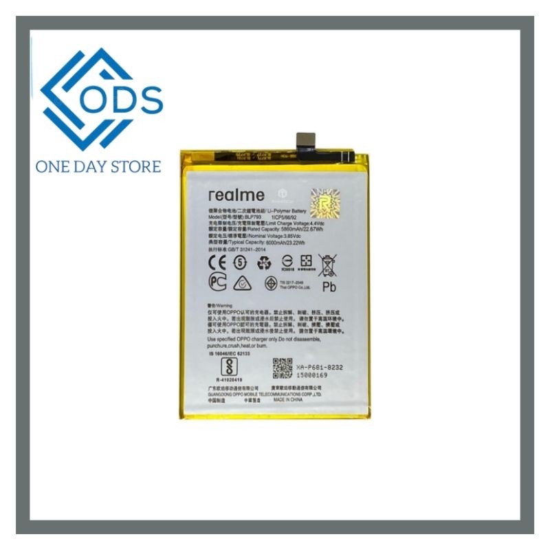 BATERAI BATRAI BATTERY BATRE BATU REALME C12 C15 C25 NARZO 20 NARZO 30A BLP793 793 ORIGINAL