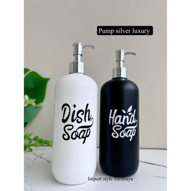 botol N24 doff HITAM PUTIH 500ml stiker LN . aesthetic bottle refill tempat sabun cair pump dish soap hand soap wadah detergent liquid estetik aestetik