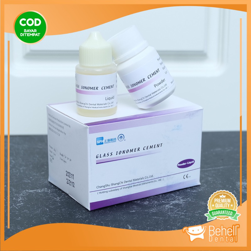 GIC BIG 1 SET GLASS IONOMER CEMENT DENTAL - Lem Behel Bahan Tambal Tambalan Penambal Gigi Palsu Tiruan Lem Veneer Kelinci Original