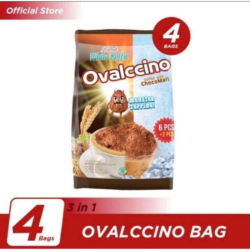 

Kopi Luwak White Koffie Ovalcino Bag 6+2x25gr Paket 4 Pcs