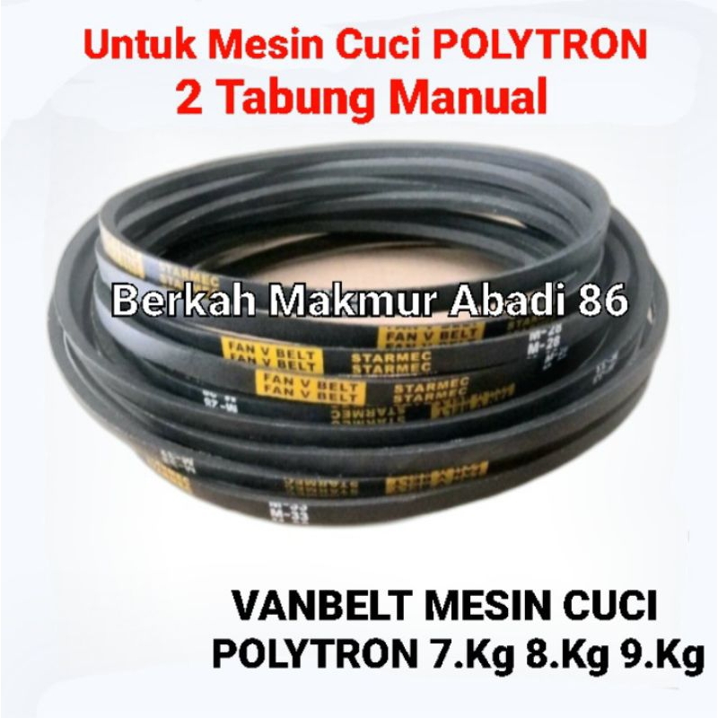 Vanbelt Van Belt / Fan Bel / Fan Belt POLYTRON Mesin Cuci 2 Tabung Vanbel M-28 Mesin Cuci