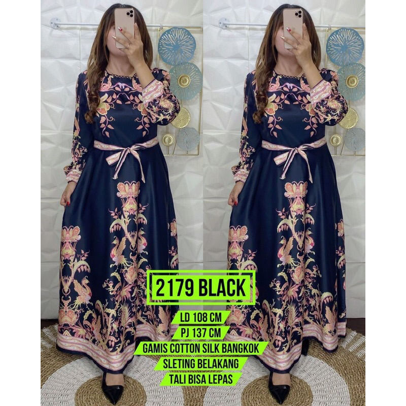 long dress / gamis / tunik pjg cotton silk premium bangkok 8252