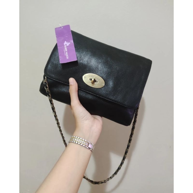 Shoulder bag HARRYMASON kulit asli | Tas ketek ala mulberry rantai kulit asli | second