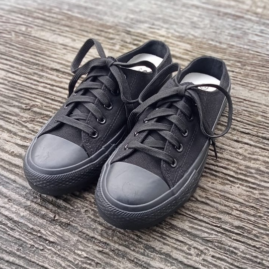 COD CYS Sepatu Sneakers Wanita Pria Sepatu Kasual Kanvas Hitam Polos Sepatu Sekolah Cewek Cowok SPT 01