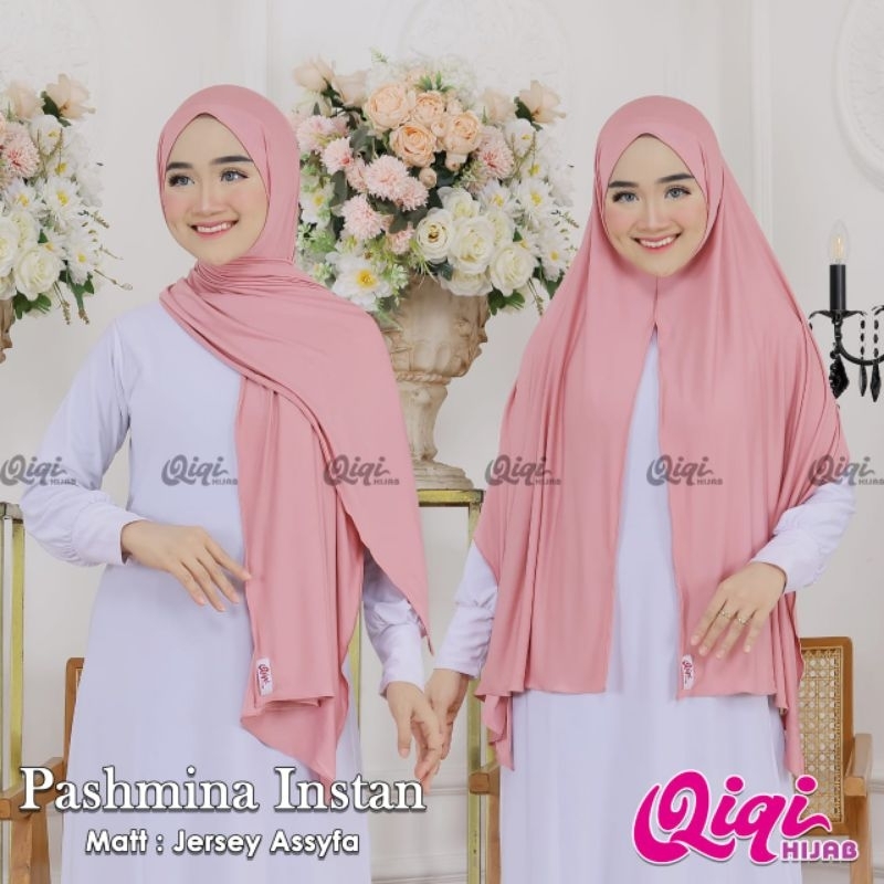 (Qiqi Hijab) PASHMINA INSTAN •pashmina instan jersey premium•pasmina jersey