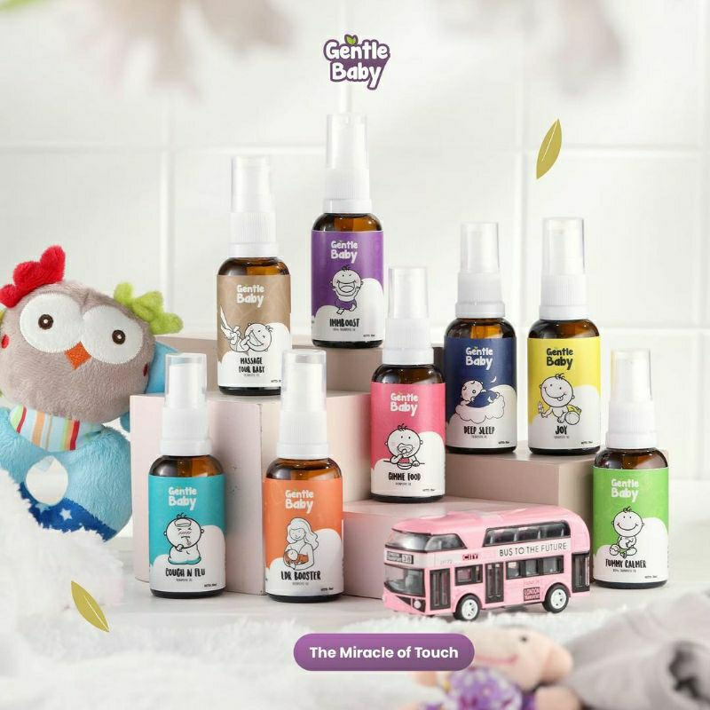 Gentle baby | produk perawatan bayi dan anak | varian lengkap gentle baby | essential oil bayi | minyak urut anak | minyak terapi anak