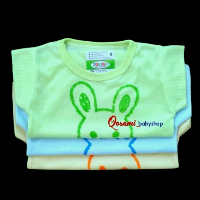 TOBIKO  3 pcs Kaos Oblong Bayi Warna Motif Gambar Uk S, M, L, XL SNI