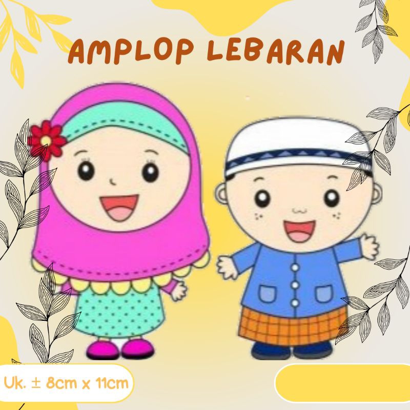 

(12 pcs) Amplop Lebaran Unik Karakter anak muslim