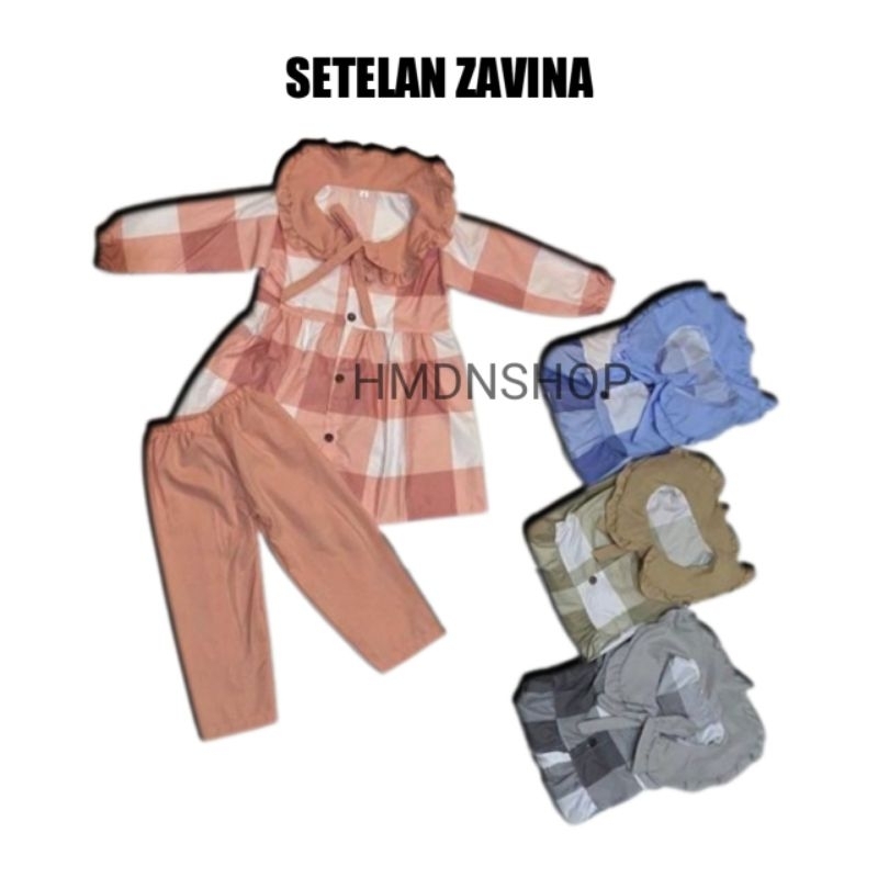 HMDNSHOP Setelan ZAVINA HARUKA Anak Perempuan Set Tunik Anak Umur 1-6 Thn SetCel Dress
