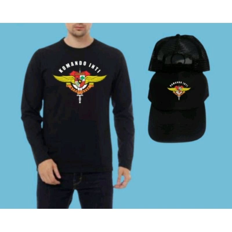 KAOS PP KOMANDO INTI BONUS TOPI TANGAN PANJANG PEMUDA PANCASILA