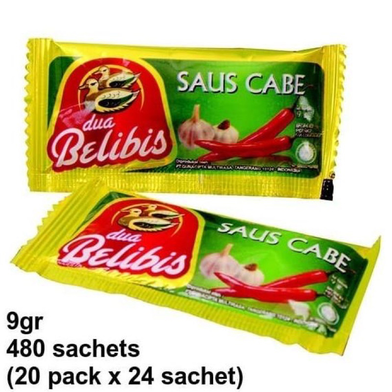 

Sambal belibis saus cabe sachet 9gr/pack/dus