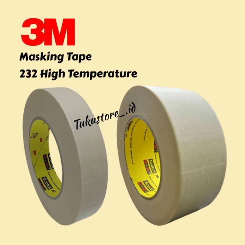 

Masking Tape 3M 232 Lakban Kertas Masking High Temperature Tape Kertas, 48mm x 55m Tahan Panas