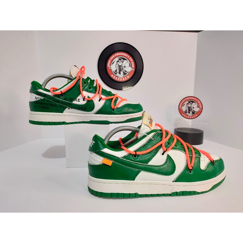 Sepatu Nike Off white X Dunk Low Pine green second bekas preloved