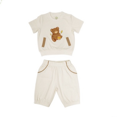 Bamboo And Bub Barny Set - Baju Lengan Kaki Pendek Shirt Short Baju Rumahan Bambu Adem Anak Bayi Baby