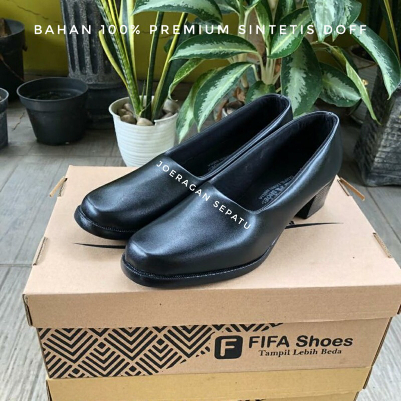 SEPATU PDH WANITA DOFF P.08 HAK 3CM DAN 5CM