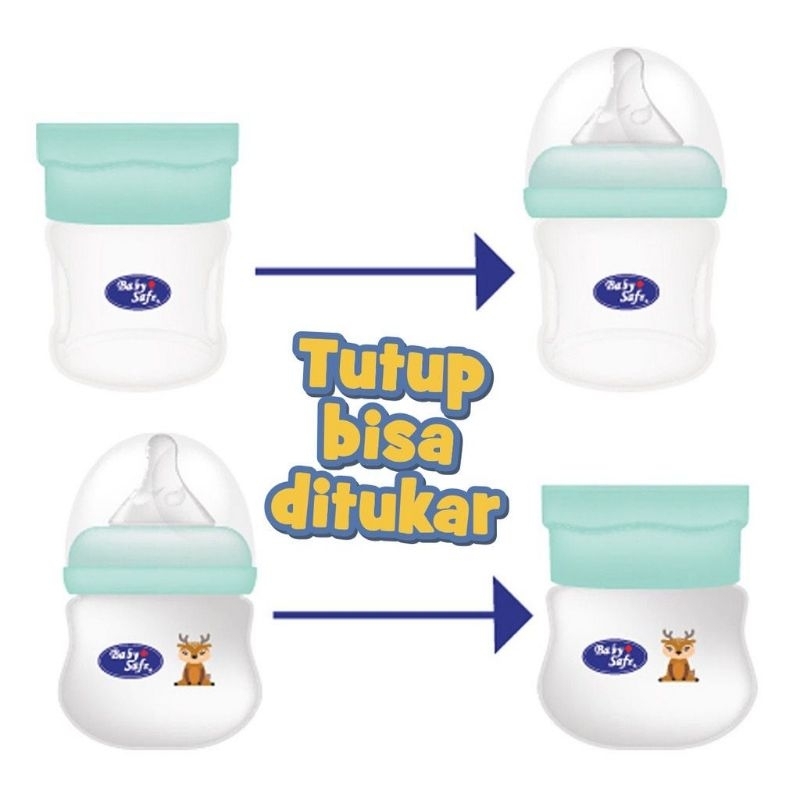 Baby safe wnc2 feeding bottle &amp; food container - botol susu dan food kontainer 2in1