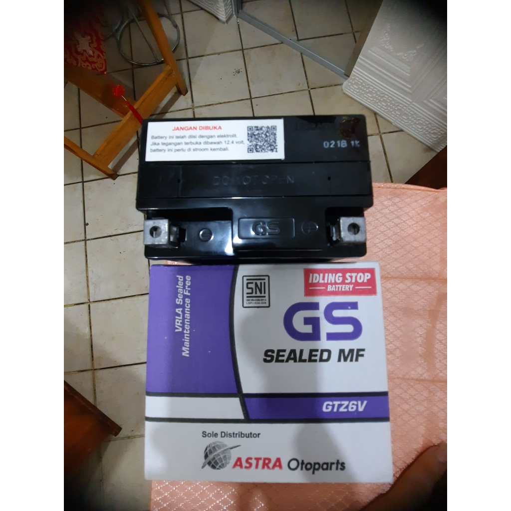 AKI GS ASTRA MF GTZ6V Vario PCX 125 150 Beat Pop Street ISS Scoopy New Idling Stop 12V 5Ah/10Hr Original