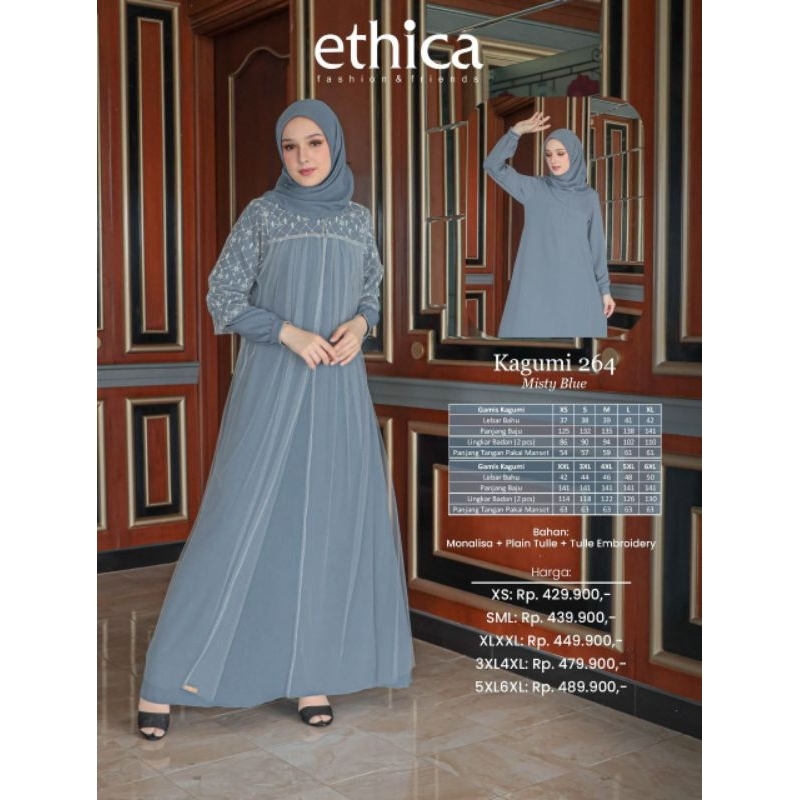 Ethica Kagumi 264 Misty Blue Gamis Terbaru