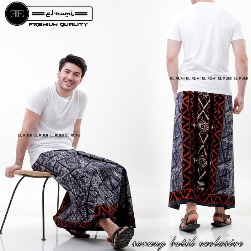 Sarung batik abstrak cap asli pekalongan fashion muslim pria dewasa termurah terlaris