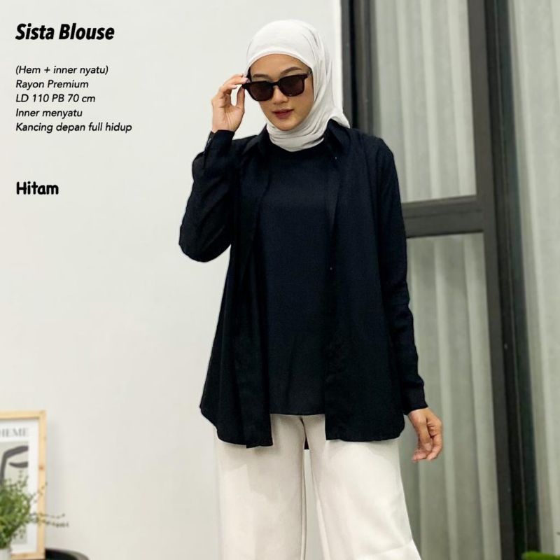 KEMEJA RAYON + INNER (LD±110cm) - SISTA BLOUSE //JF496