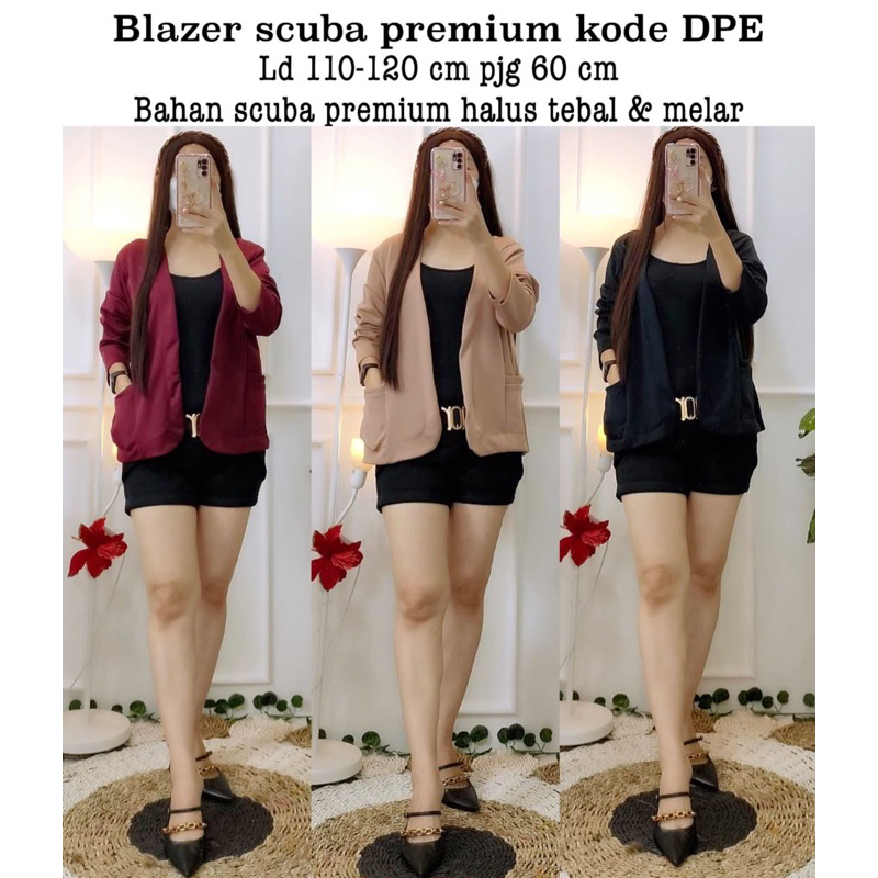 Atasan blazer scuba dpe