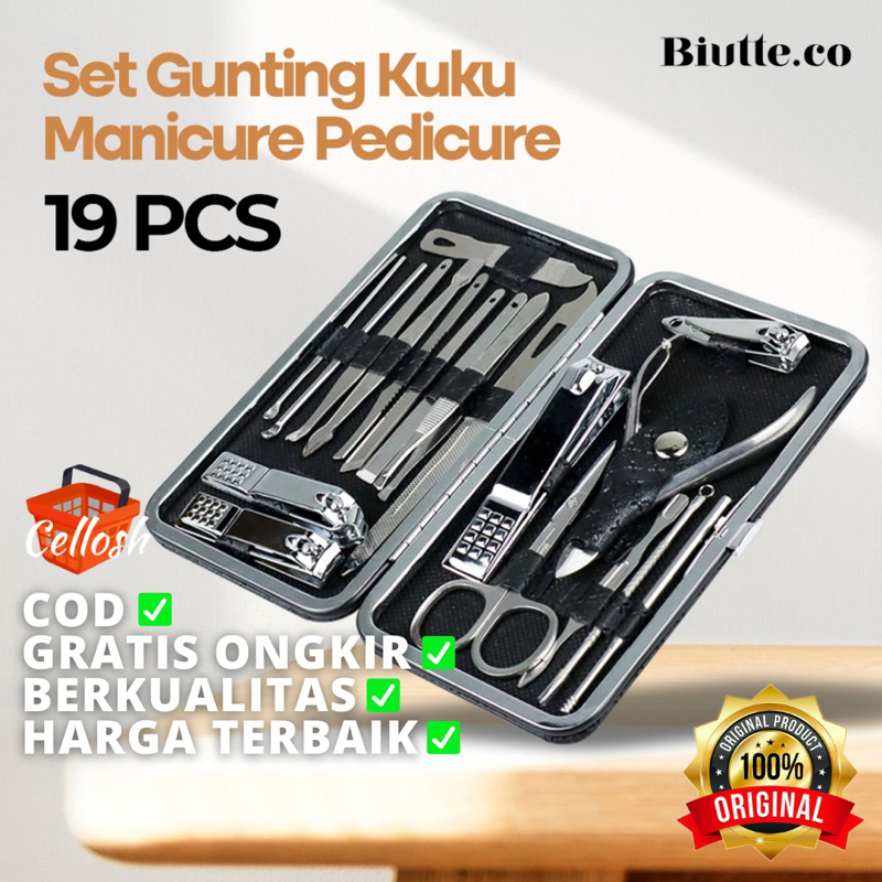 Gunting Kuku Nail Art Set Manicure Pedicure 19 In 1