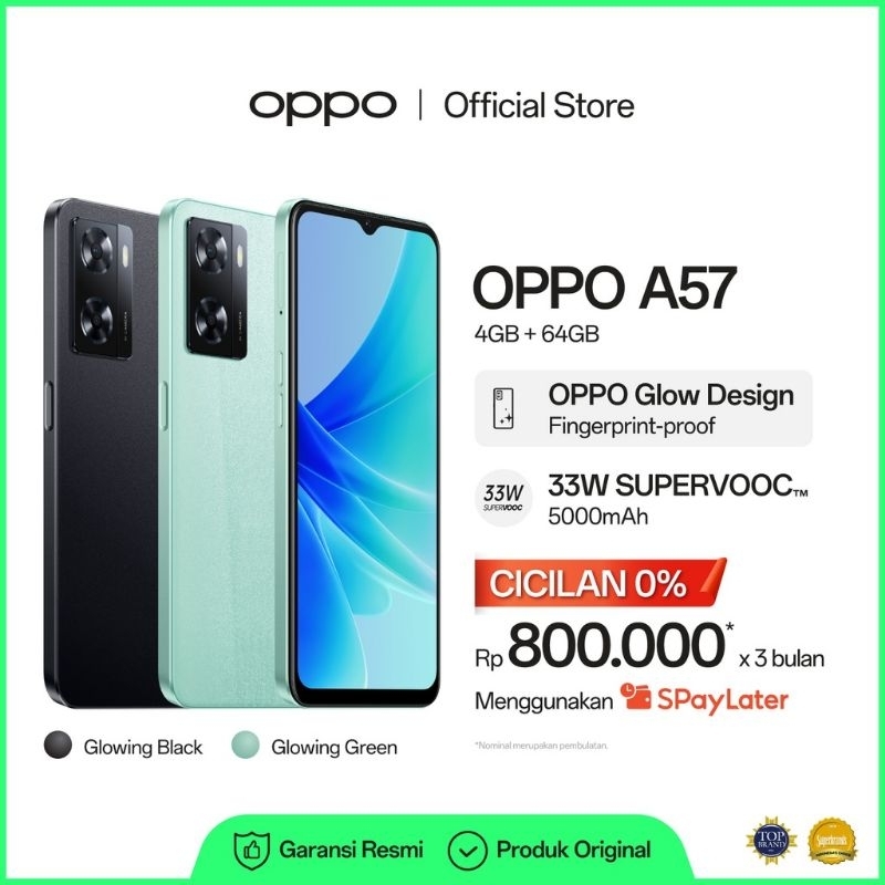 HP OPPO A57 Ram 4/64GB 100% original