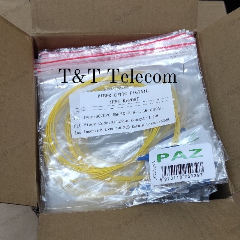 PAZ PIGTAIL SC UPC SINGLEMODE 0.9MM 1.5MTR G655