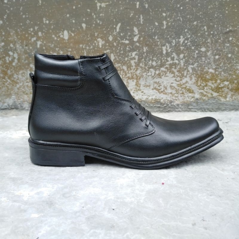 SEPATU BOOTS PRIA PDH KULIT ASLI