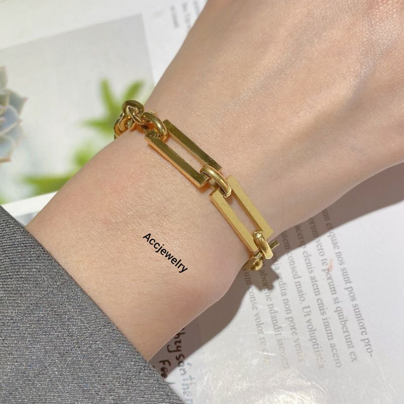 Gelang Tangan Rantai Kombinasi Premium Lapis Emas 24k