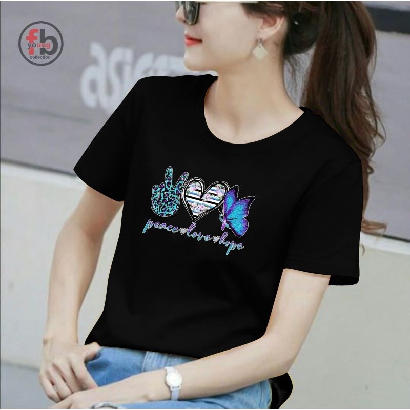 fbyoung T-shirt kaos atasan buat cewek aktif keseharian lengan pendek