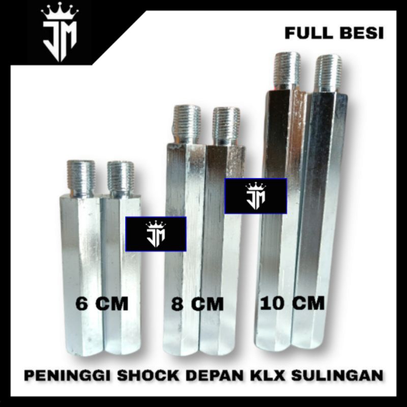 PENINGGI SHOCK SKOK DEPAN KLX 6CM 8CM 10CM SULINGAN FULL BESI