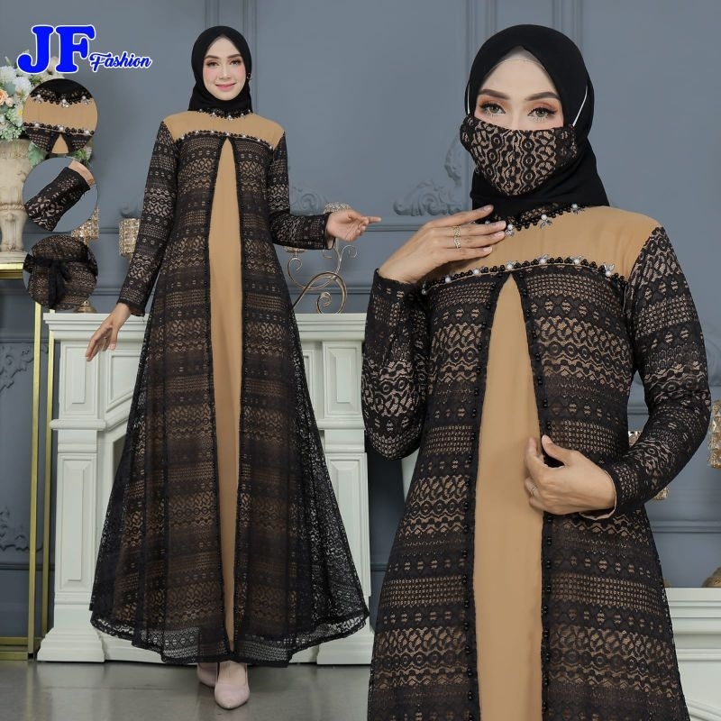 Gamis Brokat Selendang