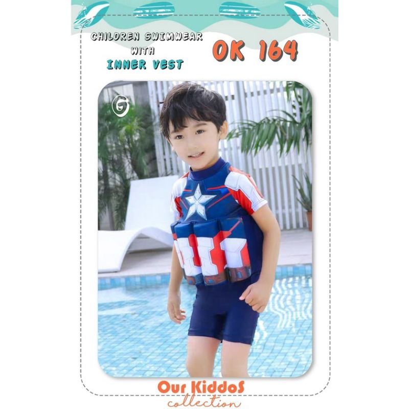 BJ363-COWOK SET BAJU RENANG PELAMPUNG ANAK BALITA COWOK SWIM SUIT