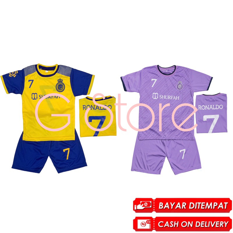 BISA COD / JERSEY BOLA RONALDO AL-NASSR FC / SETELAN BAJU BOLA AL-NSSR FC ANAK TERMURAH / TERBARU 2022-2023