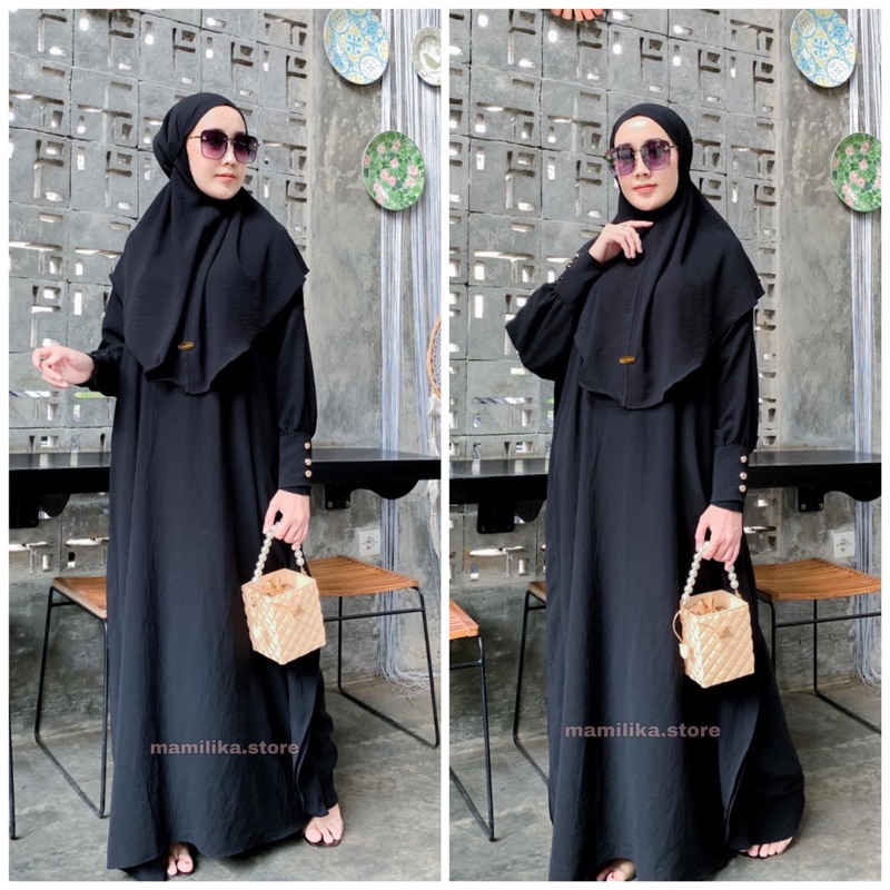 ABAYA SET KHIMAR LAUDYA CRINKEL AIRFLOW