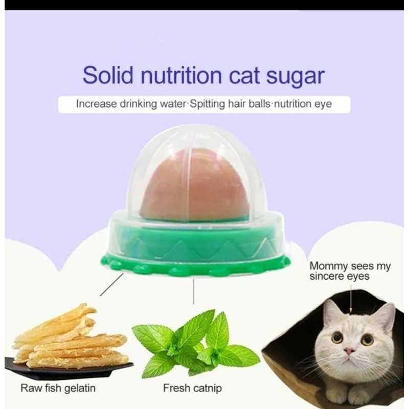 CATNIP CANDY CAT cemilan kucing permen ber vitamin cat nip catmint tempel gel gelatin mainan jilat
