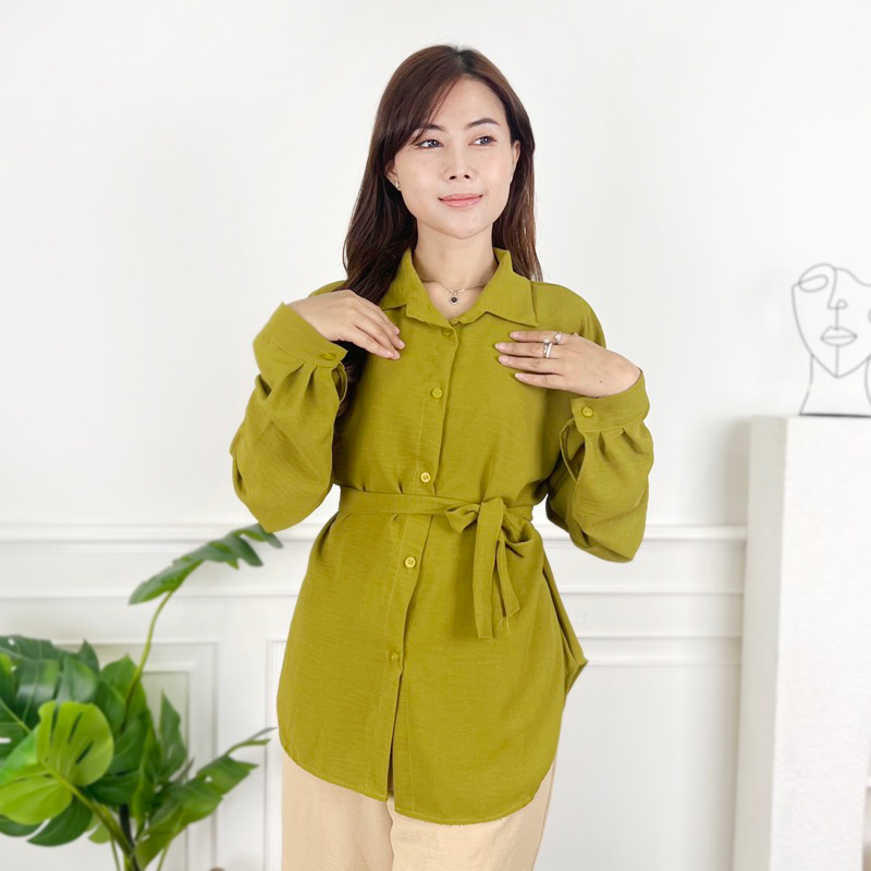 AFI - MC - ⭐️ PREMIUM AIRFLOW CRINCLE ⭐️ Purry CRINCLE Blouse Kemeja Auto Slim | Atasan Wanita Terbaru
