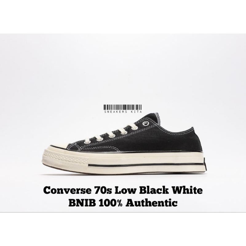 Sepatu Converse Chuck 70S Low Black White 162058C BNIB 100% Authetic