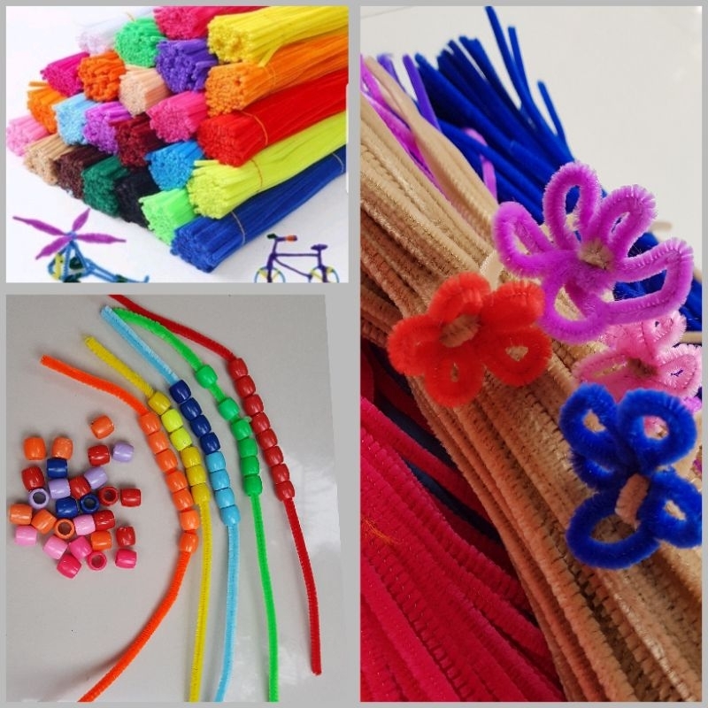 Mainan Pipe Cleaner/Kawat Bulu/Kawat Bulu Murah/Kawat Bulu Warna Warni/Kerajinan Tangan