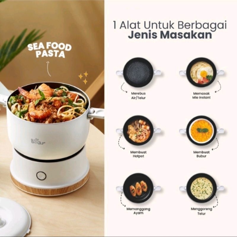 Bear Travelling Multicooker Alat Masak  Travel MPASI Bayi Rebus Masak Compact