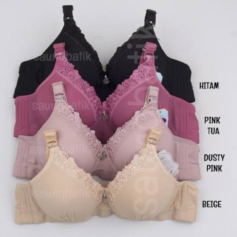 bra BH Fashion wanita BH busa tanpa kawat busa tipis renda Teli 851