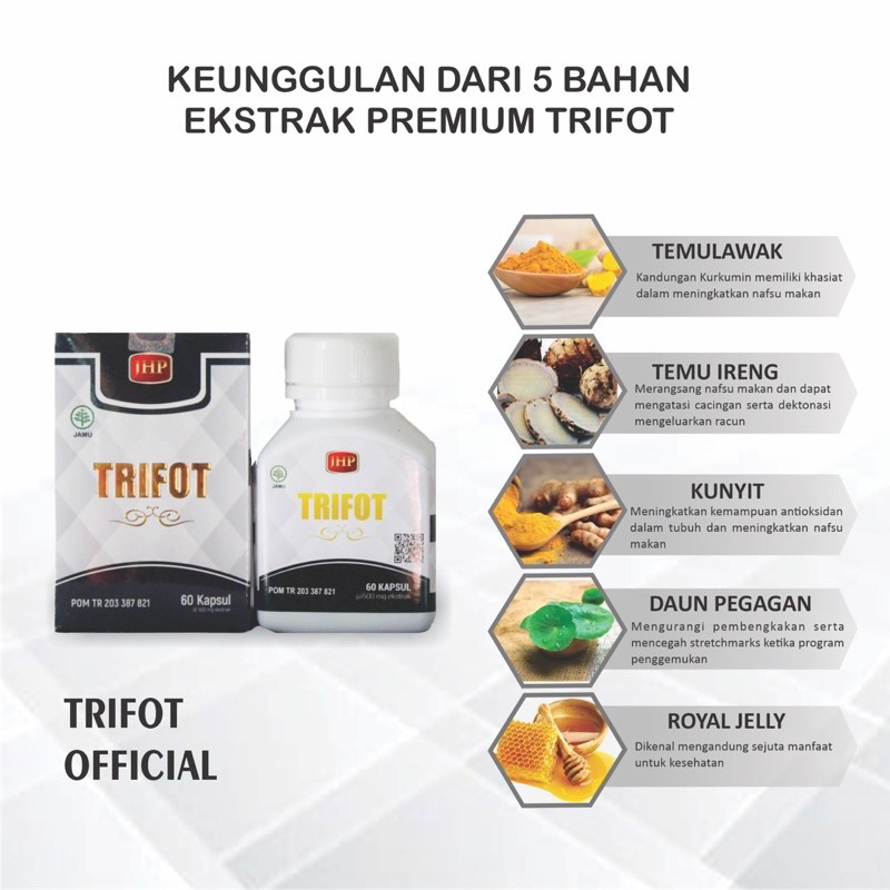 Paket 5 Botol TRIFOT Penggemuk Herbal BPOM Isi 30 Kapsul