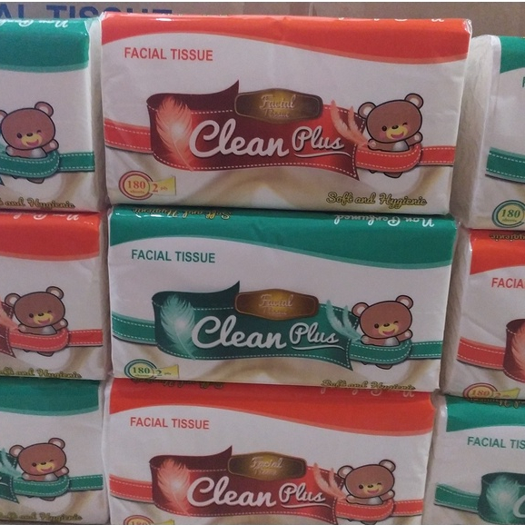 Paket 10 Pcs Tisu Facial Cleanplus 180 sheets Tissue Tisue Cleanplus