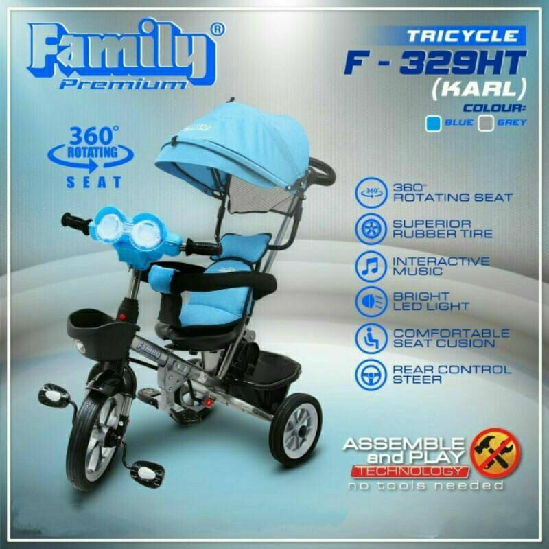 Sepeda Stroller Anak Roda Tiga 3 Tricycle Family F 860 J / F 960 / F 329ht