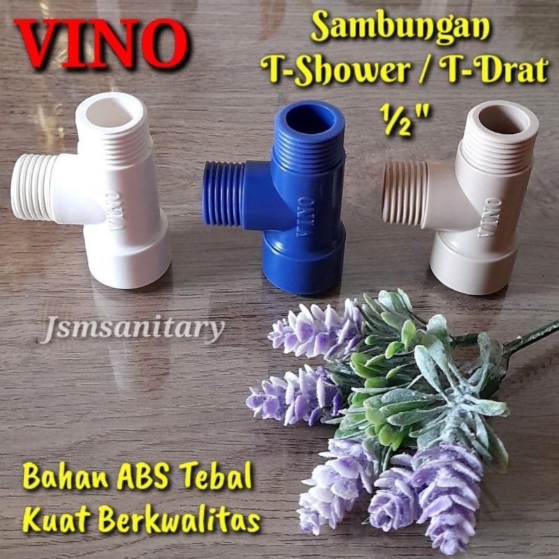 T Shower VINO / T Drat Cabang / Sambungan T Shower 1/2"