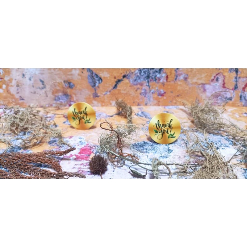 

mini stiker thank you gold 3cm @25pcs